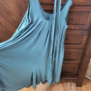 Latched Mama Nursing Romper OS XS-XXL Blue with Tie and Pockets